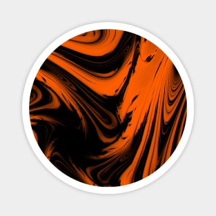 retro, tie dye, hippy, orange and black swirl, fractal Magnet